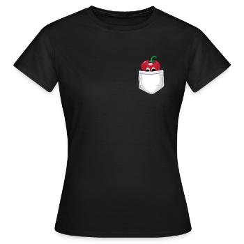 Funny paprika motif - Women's T-Shirt - black - Front - AI Model Female 172 dark (172cm)