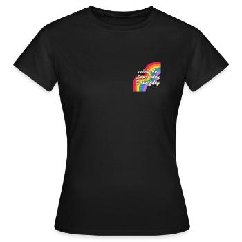 CELEBRATE LOVE : Pride - Frauen T-Shirt - Schwarz - Vorne - AI Model Female 172 dark (172cm)