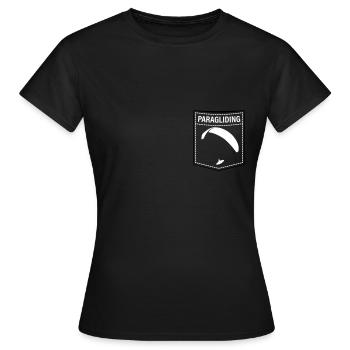 Parapente poche poitrine - T-shirt Femme - noir - Devant - AI Model Female 172 dark (172cm)