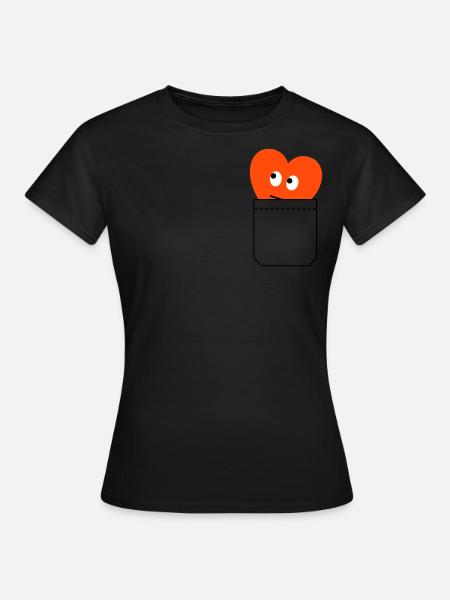heart in pocket - Women's T-Shirt - black