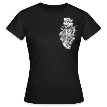 Wirbelsäule // Brustkorb // Skelett - Frauen T-Shirt - Schwarz - Vorne - AI Model Female 172 dark (172cm)