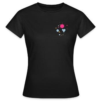 Farbkleckse,Tropfen und Herz - Frauen T-Shirt - Schwarz - Vorne - AI Model Female 172 dark (172cm)