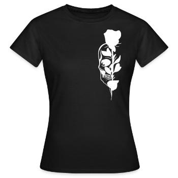 Rose with Skull Rose and Skull - Women's T-Shirt - black - Front - AI Model Female 172 dark (172cm)