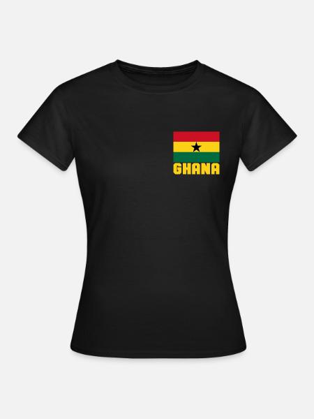 Ghana - Dame-T-shirt - sort