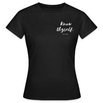 Know thyself Socrates - T-shirt Femme - noir - Devant - AI Model Female 172 dark (172cm)