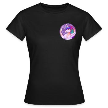 JGA Einhorn mit Sektglas - Team Braut - Frauen T-Shirt - Schwarz - Vorne - AI Model Female 172 dark (172cm)