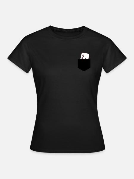Karo Ass Karte Geschenk - Frauen T-Shirt - Schwarz