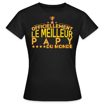 Papy Cadeau pour papy Anniversaire papy Papa - T-shirt Femme - noir - Devant - AI Model Female 172 dark (172cm)