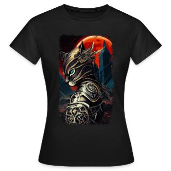 Ritter Kater - Frauen T-Shirt - Schwarz - Vorne - AI Model Female 172 dark (172cm)