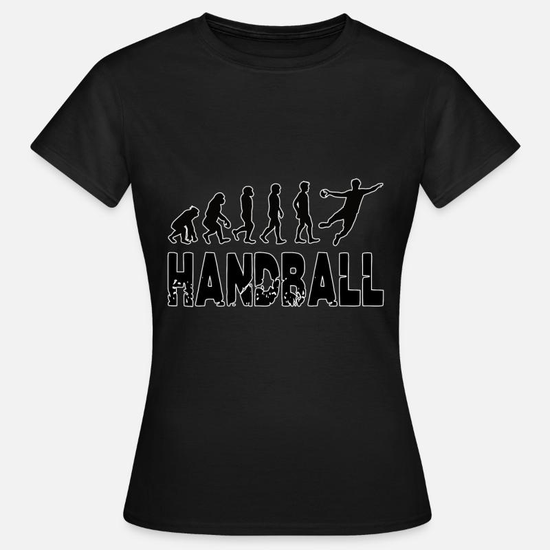 Handball evolution, from primacy to super athlete - Women's T-Shirt - black