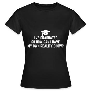 Lustige Highschool-Abschlusskleidung - Frauen T-Shirt - Schwarz - Vorne - AI Model Female 172 dark (172cm)