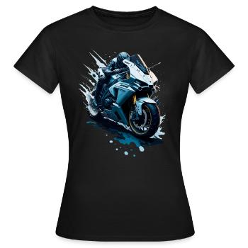 Sportmotorrad-Illustration - Frauen T-Shirt - Schwarz - Vorne - AI Model Female 172 dark (172cm)