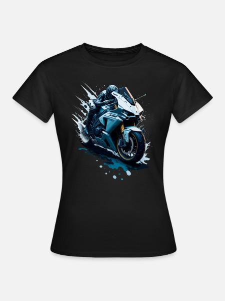 Sportmotorrad-Illustration - Frauen T-Shirt - Schwarz