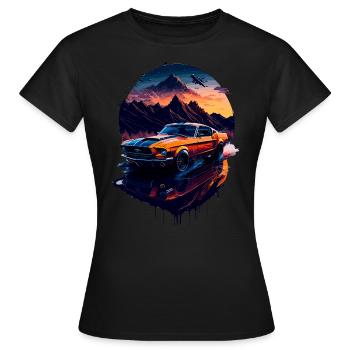 Klassischer Sportwagen - Frauen T-Shirt - Schwarz - Vorne - AI Model Female 172 dark (172cm)