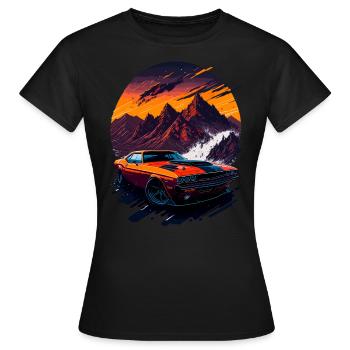 Klassischer Sportwagen - Frauen T-Shirt - Schwarz - Vorne - AI Model Female 172 dark (172cm)