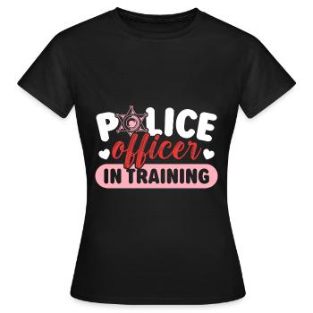Policier en formation Policier - T-shirt Femme - noir - Devant - AI Model Female 172 dark (172cm)