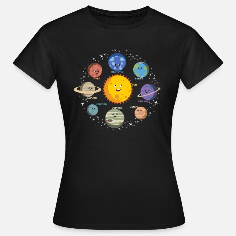 Solar System Planets - Galaxy Spaceman Gift - Women's T-Shirt - black