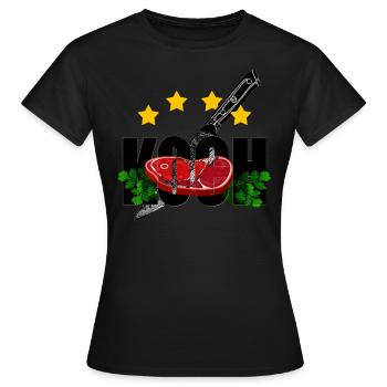 4 Sterne Koch Kochmesser Fleisch Petersilie - Frauen T-Shirt - Schwarz - Vorne - AI Model Female 172 dark (172cm)