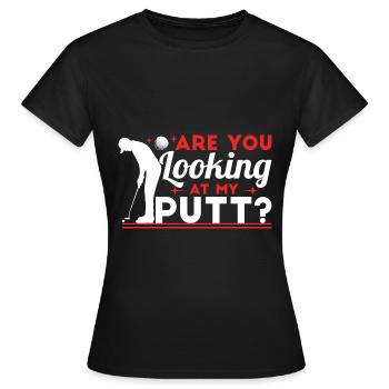 Siehst du meinen Putt an? - Frauen T-Shirt - Schwarz - Vorne - AI Model Female 172 dark (172cm)