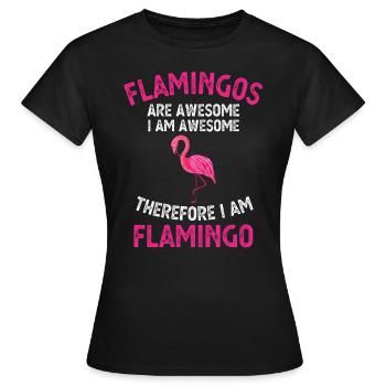 Les flamants roses sont un cadeau amusant pour les amoureux des flamants roses - T-shirt Femme - noir - Devant - AI Model Female 172 dark (172cm)