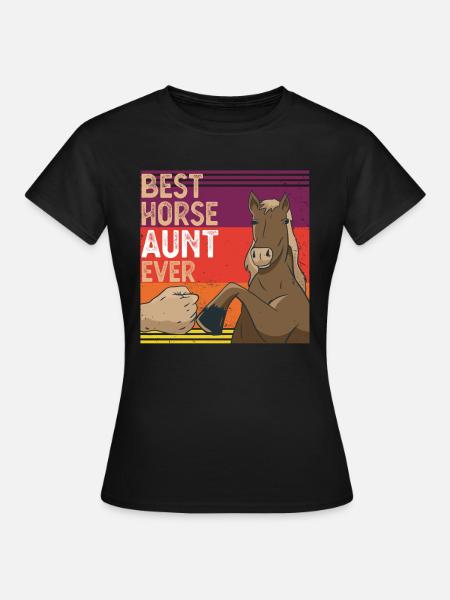 Best Horse Aunt Ever Funny Vintage Horse Lover - Women's T-Shirt - black