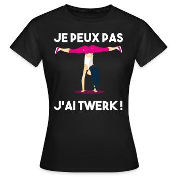 cadeau original femme twerk danse danseuse drôle - T-shirt Femme - noir - Devant - AI Model Female 172 dark (172cm)