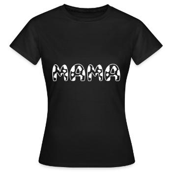 Cow Mama Birthday Family Matching Mothers Day - T-shirt Femme - noir - Devant - AI Model Female 172 dark (172cm)