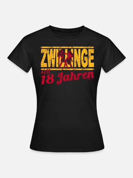 Geburtstag 18 Zwillinge - Frauen T-Shirt - Schwarz