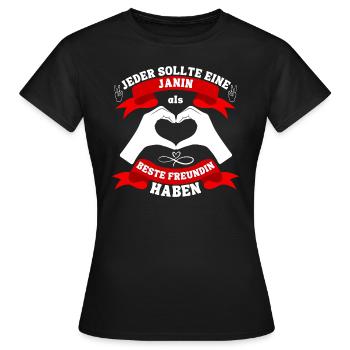 Beste Freundin Janin - Frauen T-Shirt - Schwarz - Vorne - AI Model Female 172 dark (172cm)