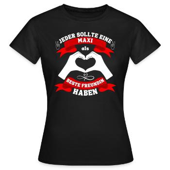 Beste Freundin Maxi - Frauen T-Shirt - Schwarz - Vorne - AI Model Female 172 dark (172cm)
