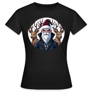 Vampire Santa - Women's T-Shirt - black - Front - AI Model Female 172 dark (172cm)