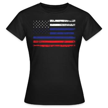 Russie Usa Amérique Drapeau Drapeau Racines Sport - T-shirt Femme - noir - Devant - AI Model Female 172 dark (172cm)