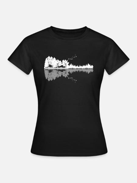 Nature Guitar, Guitare, Cool Nature Guitar, Guitare - T-shirt Femme - noir