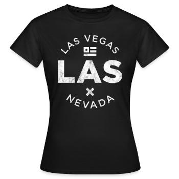 LAS, Las Vegas - Frauen T-Shirt - Schwarz - Vorne - AI Model Female 172 dark (172cm)