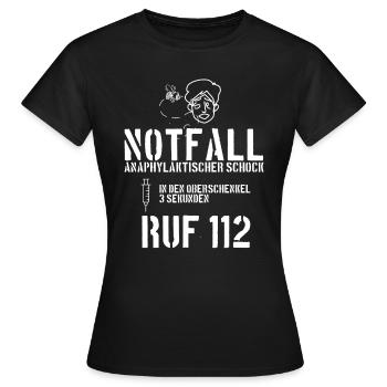 Notfall - Analphylaktischer Schock - Frauen T-Shirt - Schwarz - Vorne - AI Model Female 172 dark (172cm)