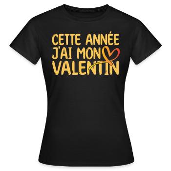 Copain Magnifique Humour Couple mon valentin amour - T-shirt Femme - noir - Devant - AI Model Female 172 dark (172cm)