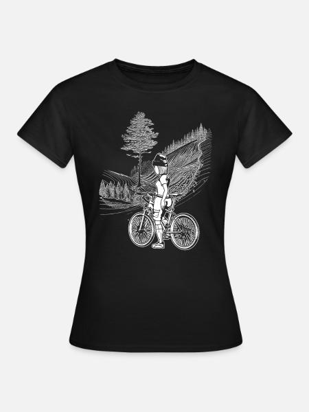 Umweltbewusstes Fahrrad-Shirt mit Comic-Design. - T-shirt dam - svart