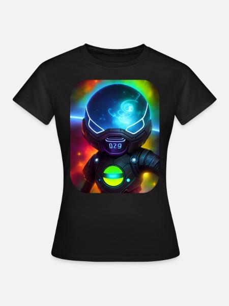 Weltraum Astronaut - Frauen T-Shirt - Schwarz