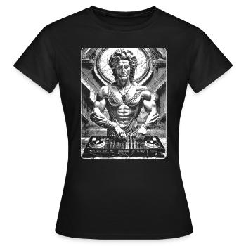 Zeus jeune et musclé à la table de mixage : tenue événementielle - T-shirt Femme - noir - Devant - AI Model Female 172 dark (172cm)