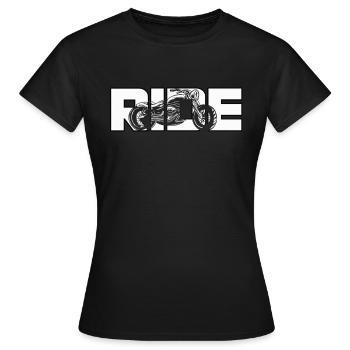 Motorrad Biker Ride Rennmaschine Zweirad - Frauen T-Shirt - Schwarz - Vorne - AI Model Female 172 dark (172cm)