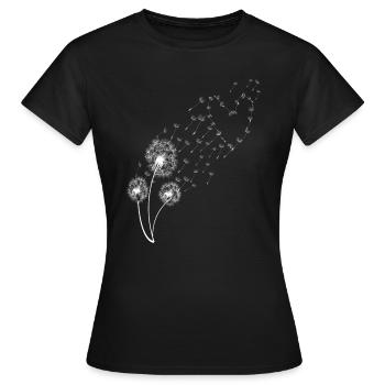 Pissenlit Spore Vol Graines volantes Jardin d’herbes sauvages - T-shirt Femme - noir - Devant - AI Model Female 172 dark (172cm)