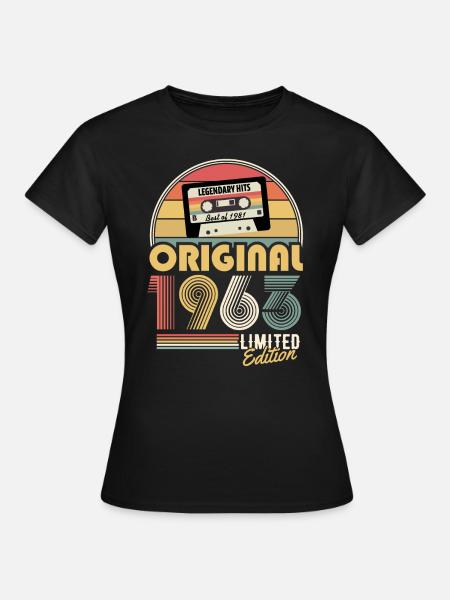 1963 Vintage Birthday Retro Gift - Women's T-Shirt - black