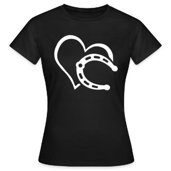 Hufe Herz - Frauen T-Shirt - Schwarz - Vorne - AI Model Female 172 dark (172cm)