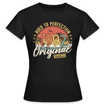 1992 Aged To Perfection Original Vintage - Frauen T-Shirt - Schwarz - Vorne - AI Model Female 172 dark (172cm)