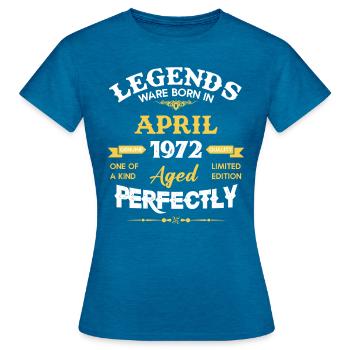 Vintage Aged To Perfection April 1972 - Women's T-Shirt - antique blue sapphire heather - Front - AI Model Female 172 dark (172cm)