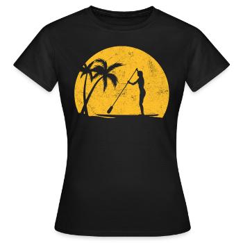 Stand Up Paddling - Frauen T-Shirt - Schwarz - Vorne - AI Model Female 172 dark (172cm)