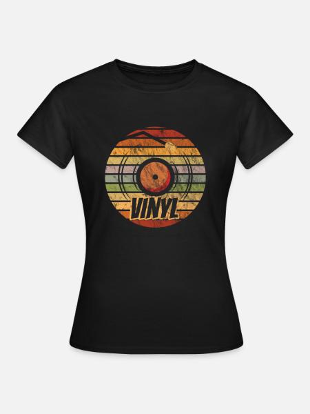 Disque vinyle - tourne-disque vintage - T-shirt Femme - noir