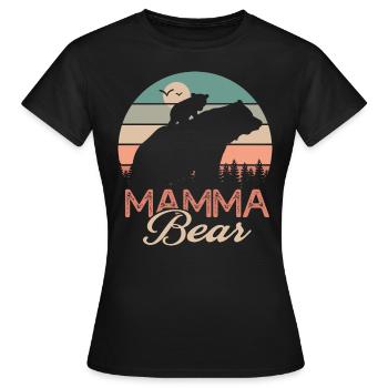 mamma bear gift t shirt mom bear mamma - Women's T-Shirt - black - Front - AI Model Female 172 dark (172cm)