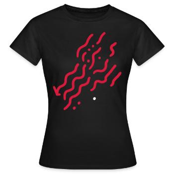 Diagonal Wave Stripe Pattern - Women's T-Shirt - black - Front - AI Model Female 172 dark (172cm)