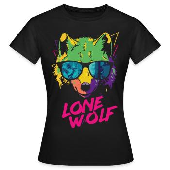 Lone Wolf - Loup solitaire - T-shirt Femme - noir - Devant - AI Model Female 172 dark (172cm)